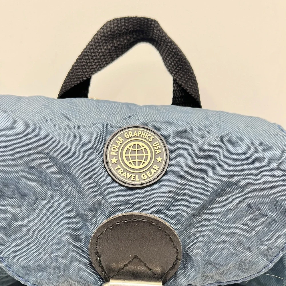 Polar Graphics USA Travel Gear Blue Nylon Horse Embroidered Backpack Bag